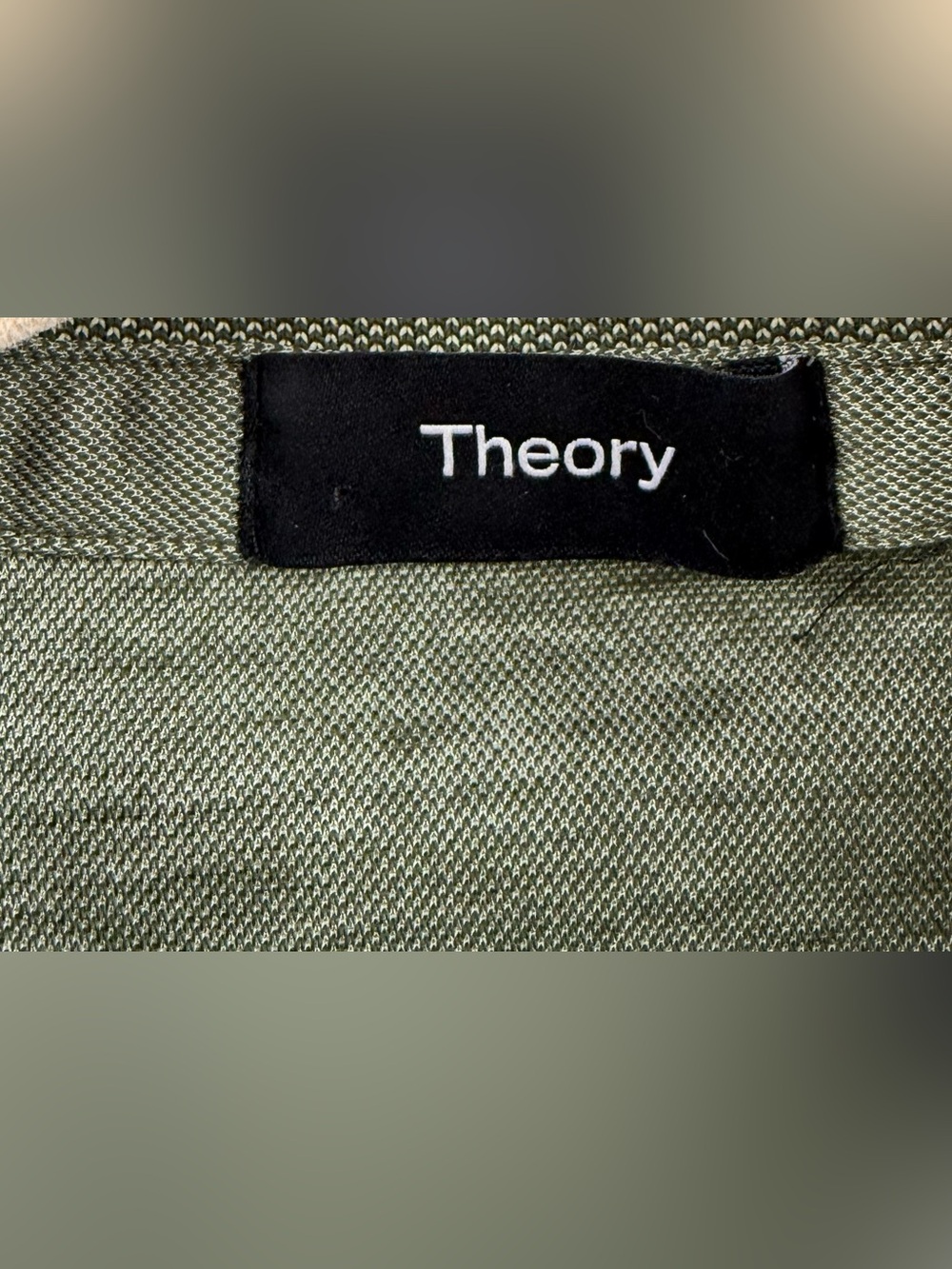 Theory Standard Current Pique Polo Olive Green Men’s Small - Picture 5 of 7